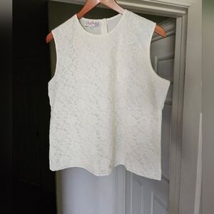 Vintage San Andre Lace Overlay Front Top 14 Good Condition